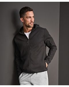 Tee Jays Athletic Hooded Full-Zip Sweatshirt – Premium Cotton Blend, Zip Sleeve & Front Pockets, Elastic Tape at the Bottom Hem