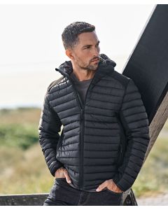 Tee Jays Hooded Outdoor Crossover Jacket – Recycled Ripstop Polyester Hybrid for Mid-Season Wear, Elasticated Bound Cuffs