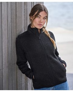 Tee Jays Women’s Outdoor Fleece – Stylish Recycled Knit Jacket with Secure Pockets, Two Spacious Front Pockets, Melange Knit