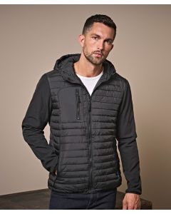 Tee Jays Hooded Crossover Jacket – Durable Recycled-Poly outer Shell with Softshell Detailing, Zipped Chest Pocket, Adjustable Hood