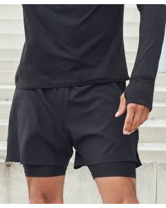 Tombo Double Layer Sports Shorts - Performance Inner Layer and Modern Active Fit, Phone Pocket on Under Short, Side Vents