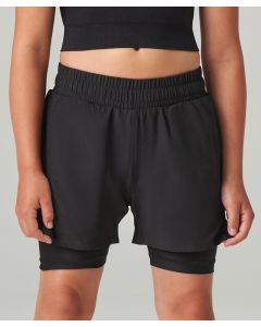Tombo Kids Double Layer Sports Shorts – Boys & Girls Training Shorts with Inner Support, Moisture Wicking Gym