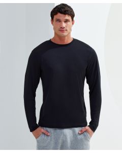 TriDri Men’s Long Sleeve Performance T-Shirt - Breathable, Moisture-Wicking Gym Top, Crew Neck, Long Sleeves, Twin Needle