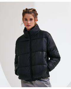 Tridri Women’s Padded Jacket - Insulated Winter Coat with Zip & Adjustable Hood, Zipped Side Pockets, Elasticated Cords with Plastic Adjuster