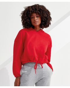 Tridri Women’s Cropped Oversize Hoodie - Streetwear Style with Relaxed Fit & Hood, Soft Breathable Fabric, Adjustable Hood