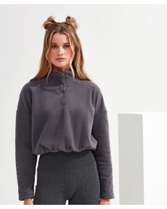 Women's Tridri Cropped Fleece - Soft, Cozy & Trendy, Pull Over Fleece with High Neck, Elasticated Waistband, Inner Seam Label