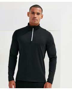 Tridri Recycled Long Sleeve Brushed Back ¼ Zip Top – Sustainable Performance Activewear, Recycled Polyester Blend