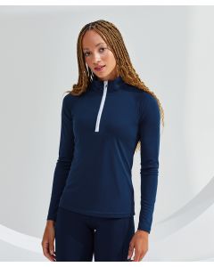 Women's Tridri Long Sleeve Performance ¼ Zip Top – Breathable, Stretch & Moisture Wicking, Front Zip, Soft