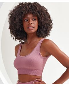 TriDri Women's Ribbed Seamless 3D Fit Multi-Sport Bra – High Support, Breathable Design, Moisture Wicking, Breathable Material