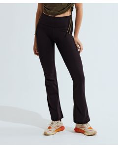 Tridri Women’s Recycled Flare Leggings – Sustainable Stretch Fit for Active Lifestyle, Self Fabric Waistband, Hidden Coin Pocket