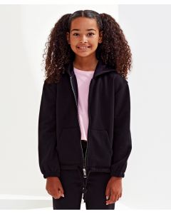 Kids TriDri Recycled Cropped Oversize Full Zip Hoodie - Sustainable Streetwear Style, Ribbed Cuffs and Hem, Modern Cropped