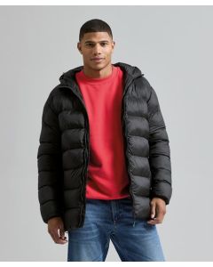 Solitude Recycled Hooded Jacket - Sustainable Insulated Layer, Full Front Zip Fastening, Rib Knit Cuffs, Secure Side Pockets