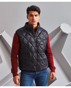 2786 Men’s Diamond Pane Padded Lightweight Gilet – Quilted Layer, Tonal Coil Zip