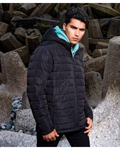 Delmont Recycled Padded Jacket - Sustainable Insulated Coat, Removable Hood, and Internal Pockets, Chin Guard, Wind Resistant