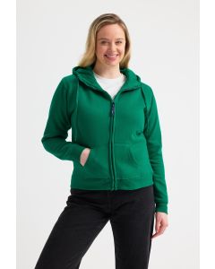 Uneek Clothing Ladies Classic Full Zip Hooded Sweatshirt - Lycra Ribbed Cuffs & Welt, Self Coloured Lace Cord