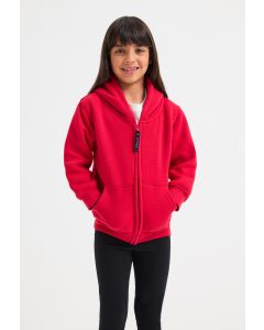 Uneek Clothing Children's Classic Full Zip Hooded Sweatshirt - Lycra Ribbed Cuffs & Welt, Front Pouch Pocket, Full Self Coloured Zip