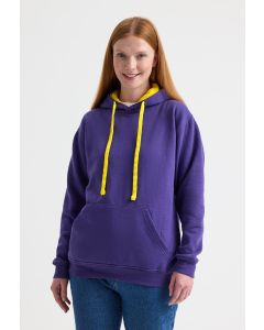 Uneek Clothing Contrast Hooded Sweatshirt - Kangaroo Pocket, Lycra Ribbed Cuffs & Welt, Front Pouch Pocket Earbud Cord Feed