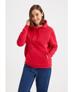 Uneek Clothing Ladies Deluxe Hooded Sweatshirt - Kangaroo Pocket, Lycra Ribbed Cuffs, Welt & Neck Taped Neck