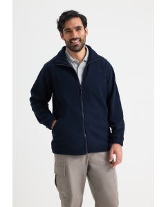 Uneek Clothing Heavyweight Full Zip Fleece Jacket - 2 Self Coloured Covered Zipped Pockets with Zip Pullers, Half Moon Yoke