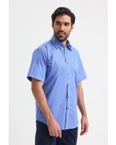 Uneek Clothing Mens Pinpoint Oxford Half Sleeve Shirt - Inverted Pleat at the Back for Movement, Shirt Tail Bottom