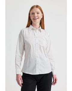 Uneek Clothing Ladies Pinpoint Oxford Full Sleeve Shirt - Inverted Pleat at the Back for Movement, Adjustable Cuffs
