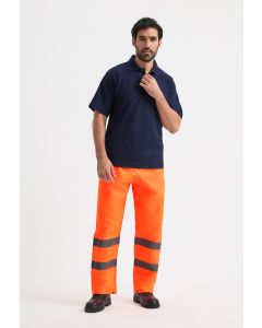 Uneek Clothing Hi Vis Trouser – Fully Elasticated Waist, Two Front Pockets, Adjustable Ankle, Polyester PU Coated Fabric