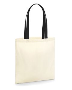 Westford Mill EarthAware Organic Cotton Bag for Life - Reusable Shopper Tote with Contrast Handles, Eco-Friendly Carry Bag