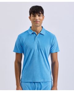 Wombat Men’s Terry Polo Shirt - Towelling Fabric, Short Sleeve, Relaxed Fit, Double Button Polo Shirt with Side Vents