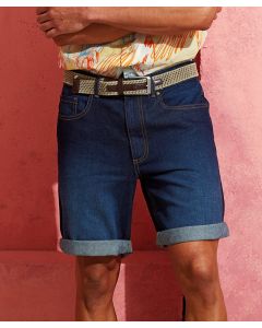 Wombat Modern Men’s Denim Shorts - Classic Stitch Detailing and Durable Cotton Finish, Brass Button and Cap Detailing