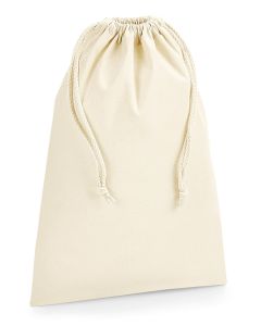 Westford Mill Organic Premium Cotton Stuff Bag – Superior Print Surface, Double Drawcord Closure, Premium Cotton