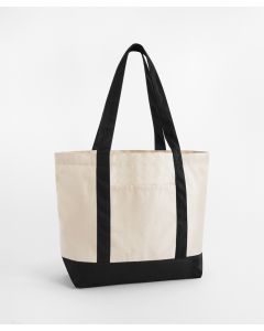 Westford Mill EarthAware Organic Varsity Shopper – Tote Bag with Slip Pockets, Durable Shopper Bag for Shopping, Work and Travel