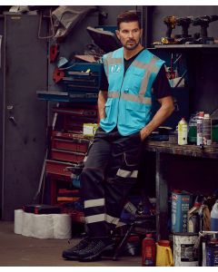 Multifunctional Executive Hi-Vis Waistcoat - Pockets and Durable Finish, Full Length Front Zipper, Two Bottom Pockets