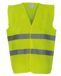 Yoko High Visibility 2 Band Waistcoat – Essential Safety Vest for Workwear and Outdoor Use, Loop Fastening, Reflective Tape