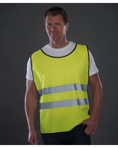 Yoko Hi-Vis 2 Band Tabard – Premium Visibility & Safety Workwear Vest, Elastication and Hook, Reflective Bands, Durable