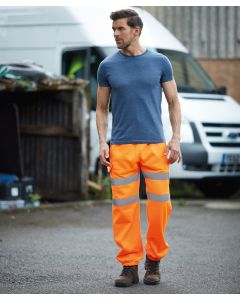 Yoko Hi-Vis Jogging Pants – Reflective Workwear with Enhanced Safety & Comfort, Adjustable Drawcord Waistband, Two Side Pockets