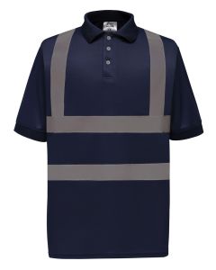 Yoko High Visibility Short Sleeve Polo Shirt - Workwear Safety and Professional Style, Contrast Collar and Cuffs. Pique Fabric