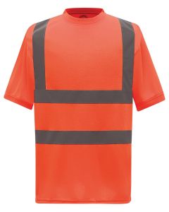 Yoko Hi-Vis Short Sleeve T-Shirt – Soft Rib Knitted Collar & Cuffs in Self Matching Colour, Individually Bagged, Crew Neck Design