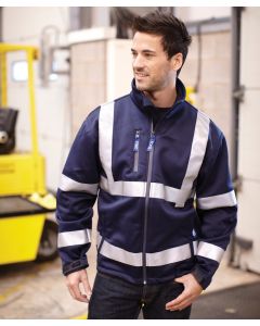 Yoko High-Visibility Softshell Jacket – Weather-Resistant, Reflective Band, Branded Zipper Pullers, Adjustable Cuff and Hem