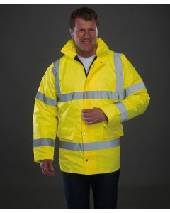 Yoko Hi-Vis Classic Motorway Jacket – Waterproof, Windproof, Two Large Front Pockets, Heavy Duty Zip, Reflective Tape