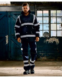 Yoko Hi-Vis Security Jacket – Waterproof PU Coated Nylon Outer for Maximum Visibility & Durability, Quilted Padding, Heavy Duty