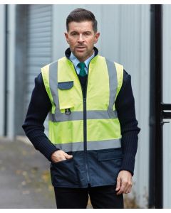 Yoko Hi-Vis Padded Bodywarmer – Durable, Weather-Resistant Safety Vest for Outdoor Work, Quilted Padding, Full Front Zip