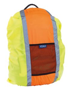 Yoko Hi-Vis Rucksack Cover — Waterproof High-Visibility Cover, Front Mesh Pocket, Elasticated Edging, Simple Fixing Fastener