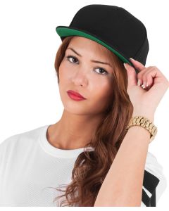 Flexfit By Yupoong Classic 5 Panel Snapback – Classic Shape, Matching Plastic Snap, Hard Buckram
