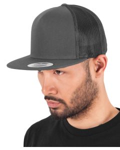 Flexfit 6006 Classic Trucker – Classic Trucker Cap, Reinforced Front, Mesh Black, Entirely Unicolour
