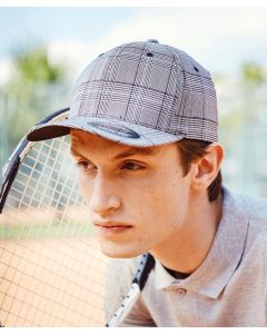 Flexfit by Yupoong Glen Check - Cap with Structured Fit and Elastic Band, Cap with Two Faces, Check Pattern, Reinforced Front