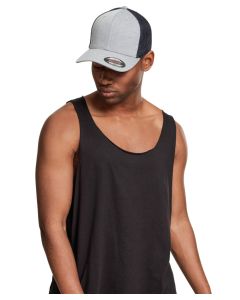 Flexfit by Yupoong Flexfit Melange Mesh - Cap Structured Stretch Fit, Comfort Fit, Black Undervisor, Hard Buckram