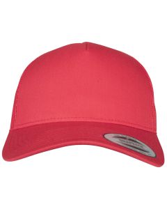  Flexfit By Yupoong 5 Panel Retro Trucker Cap – Classic Mesh Style, Solid, Reinforced Front, Cotton Twill Fabric