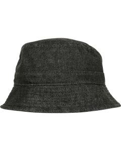 Flexfit by Yupoong Denim Bucket Hat - Classic Structured Fit Cap, Decorative Stitching, Circumferential Brim, Stability