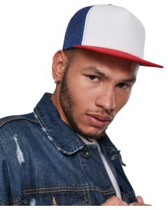 Flexfit By Yupoong Foam Trucker With White Front – Classic Mesh Back, White Front, Matching Plastic Snap