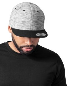 Flexfit by Yupoong Stripes Melange Crown Snapback - Structured Cap, Classic Shape, Premium Wool Blend